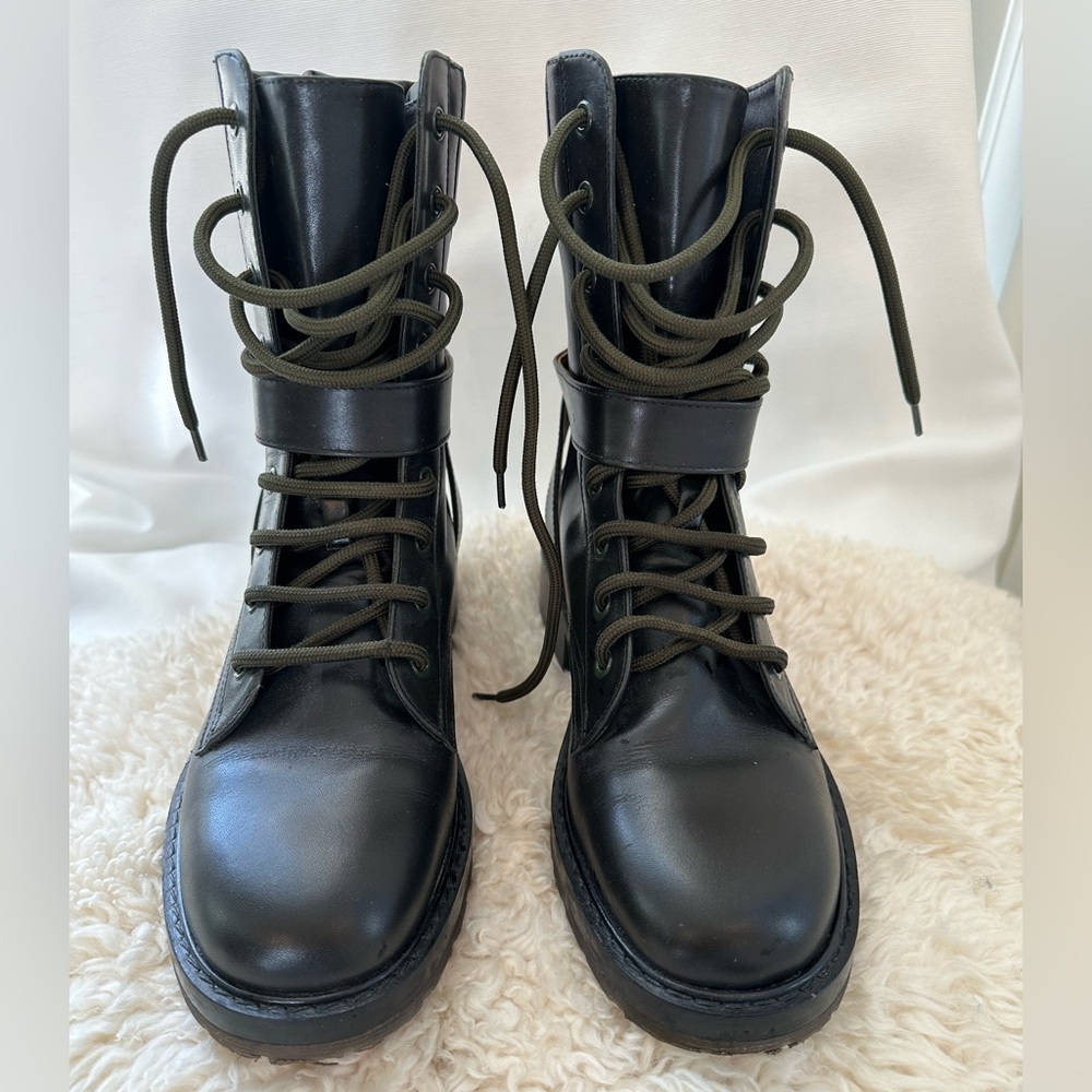 Chloe women’s dark green combat boot